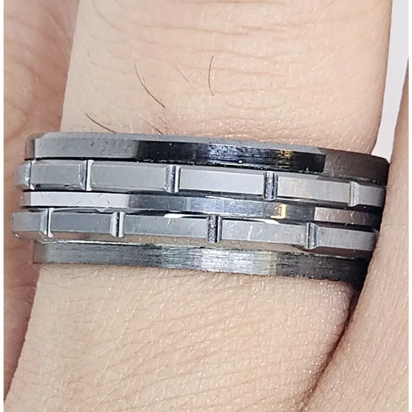 Tungsten & Ceramic Wedding Band SZ 9 - Picture 7 of 7